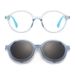 Clipe de óculos de sol infantil, conjunto de pendurar, espelho polarizador, bloqueio solar de dupla finalidade, circular plano anti-luz azul_voghion.com