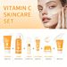 Zestaw do pielęgnacji skóry z witaminą C, 6 w 1, kompletny zestaw do pielęgnacji twarzy z płynem oczyszczającym, serum, kremem, tonikiem, kremem pod oczy i balsamem przeciwsłonecznym -_voghion.com