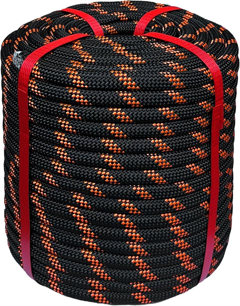 Rigging Rope 1/2 In X 100 Ft Blue Bull Rope Polyester Braided Arborist Rope 1/2 Inch 48 Strands For Various Outdoor Climbing Swing Sailing_voghion.com