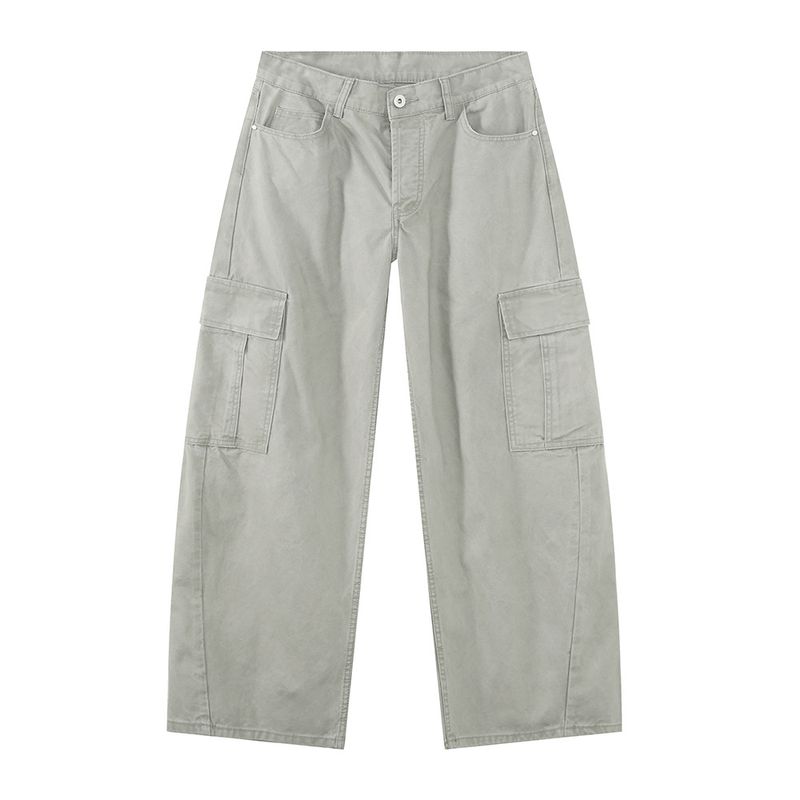 Herrenbekleidung Street Jacke Modische Wide Leg Scimitar Hose Workwear Denim Anzug_voghion.com