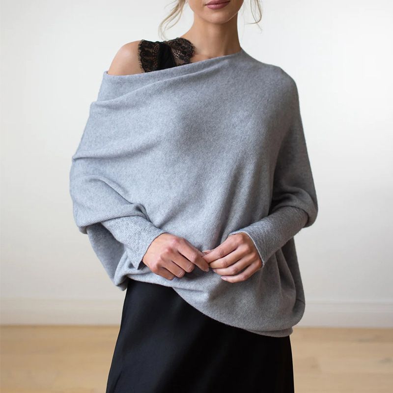 Damenbekleidung Einfarbig Rundhals Langarm Bequem Temperament Strickpullover_voghion.com