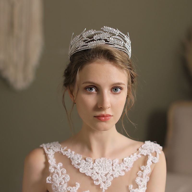 Unisex Baroque bride wedding crown wedding dress studio modeling photo crown headwear_voghion.com