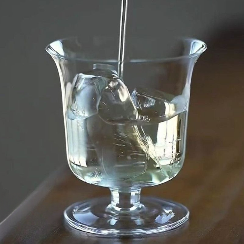 Verre à cocktail en cristal de style chinois, à tige courte et inversée, pour eau pétillante Colin, mélange spécial, gobelet à large ouverture_voghion.com