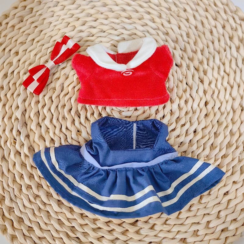 Clothes Only]LBB Doll Clothes 17cm Pendant Doll Clothes Mario Dress Two Piece Shirt Suit Vinyl Replacement_voghion.com