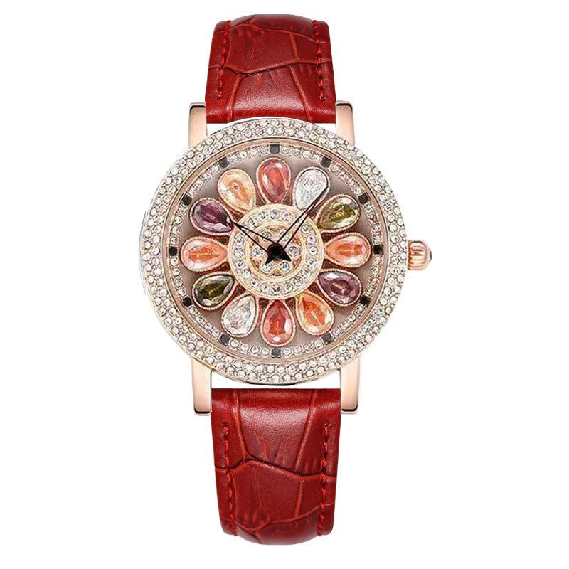 PINTIME/Pin Shi Live Streaming Running Colorful Diamond Waterproof Quartz Women's Watch_voghion.com