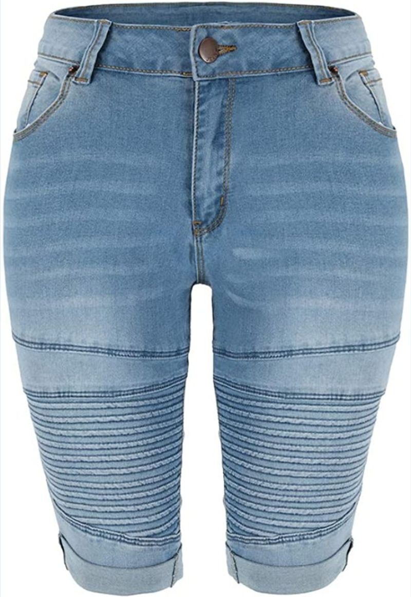 Women's dress high-waist ripped stretch pleated jeans for women for foreign trade, medium pants_voghion.com