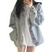 2025 American Spring Autumn New Denim Jacket Women, Niche Loose And Versatile Shirt Top, Suitable For Small People To_voghion.com