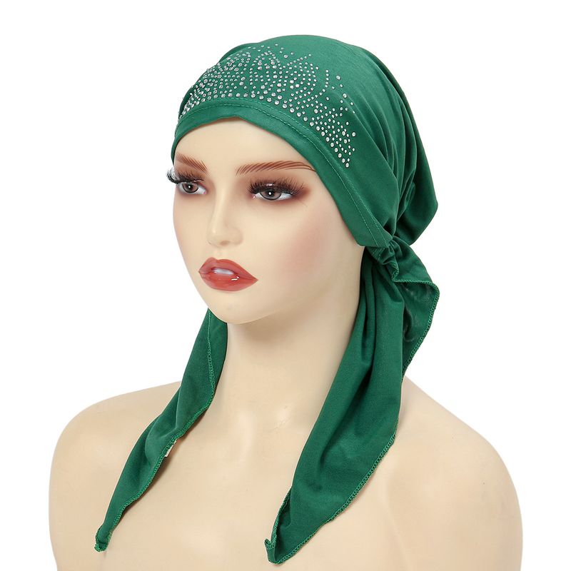 chapéu curvo de diamante quente chapéu de turbante indiano de cor sólida chapéu de turbante muçulmano elástico_voghion.com