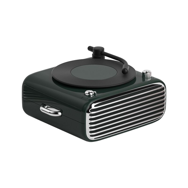 YJQ-D10 portatīvais galddatora retro vinila ierakstu atskaņotājs Bluetooth skaļrunis (zaļš)_voghion.com
