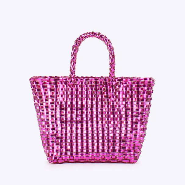 Ženske torbe Enodelna preprosta in ljubka otroška torba Težka kovinska barvita osebnostna torbica Nišna vsestranska majhna kvadratna torba_voghion.com