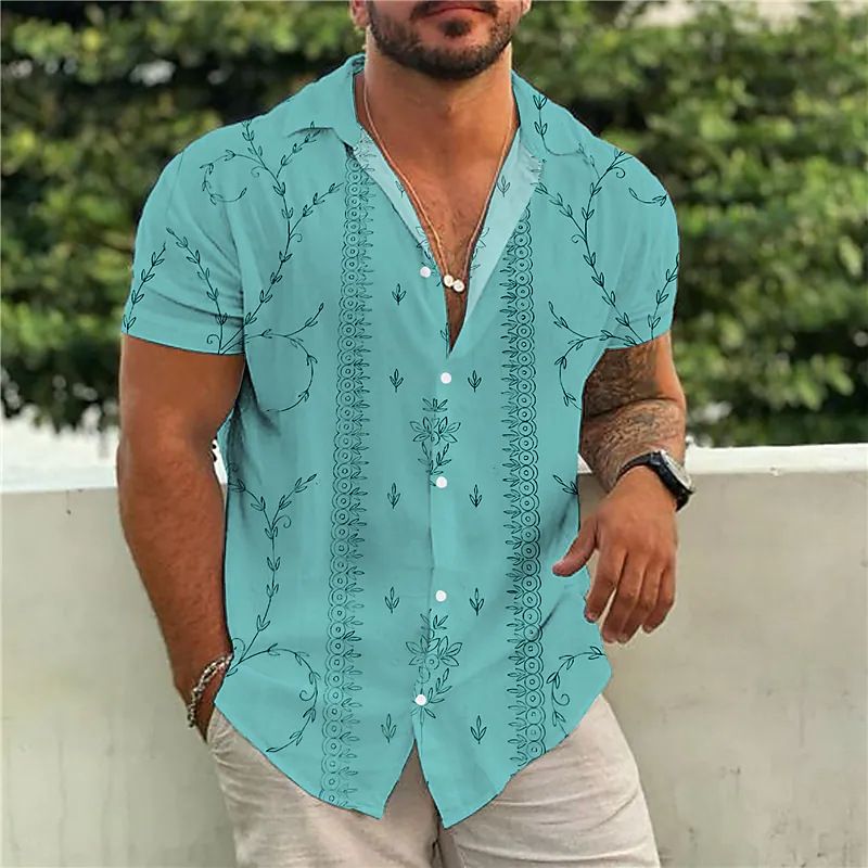 2024 Hawaiian Short Sleeve Men's Polo Neck Shirt Holiday Leisure T-shirt_voghion.com