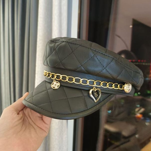 Xiaoxiangfeng classico diamante griglia modello blu navy alla moda personalità britannica moda catena 5 caratteri amore newsboy_voghion.com