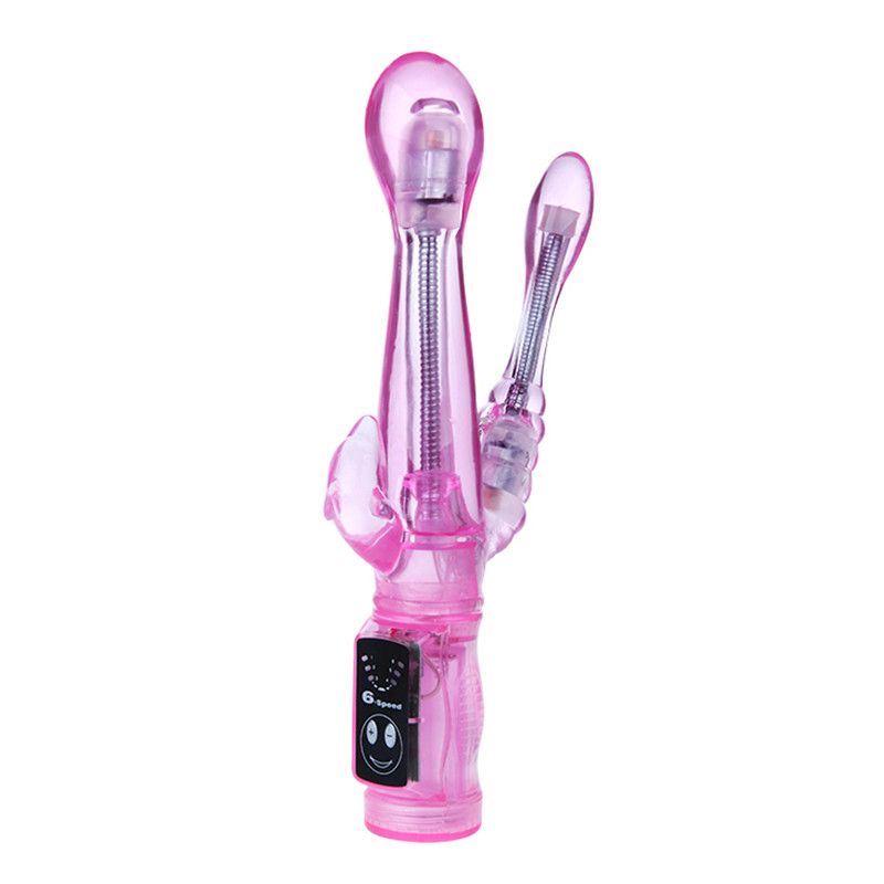 Vibe Rabbit Double Vibrator G Spot Clitoral Anal 3 Points Stimulation Thrusting Vibrating Dildo for Women_voghion.com