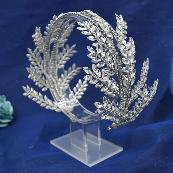 Γυναικείο σετ κοσμημάτων Μόδα Χειροποίητη Κεφαλοθήκη Νυφική Κεφαλόδεσμος Αξεσουάρ για Μαλλιά Τρυπάνι Διπλής Σειράς Αξεσουάρ Γάμου_voghion.com