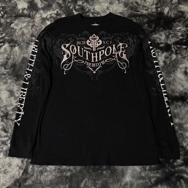 2025 Yuvarlak Yaka Sweatshirt Yeni SOUTHPOLE Günlük Üst Trend Baskılı Bağcıklı Uzun Kollu_voghion.com