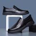 TerraStride Sole Soft Surface Leather Comfortable Slip-On Lazy One-Push Driving Waterproof Hotel Work Men's Shoes_voghion.com