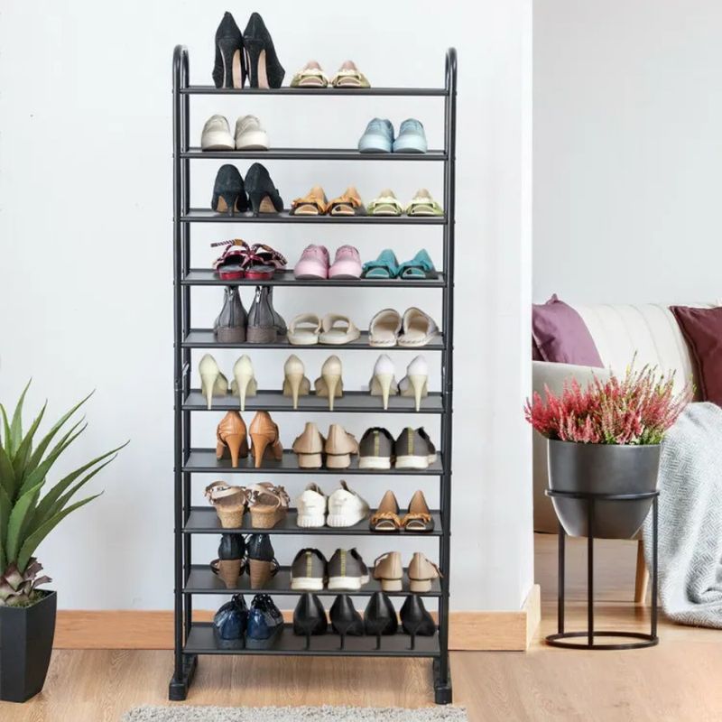 Frame Free-Standing Rack 10-Tier Shoe Metal_voghion.com
