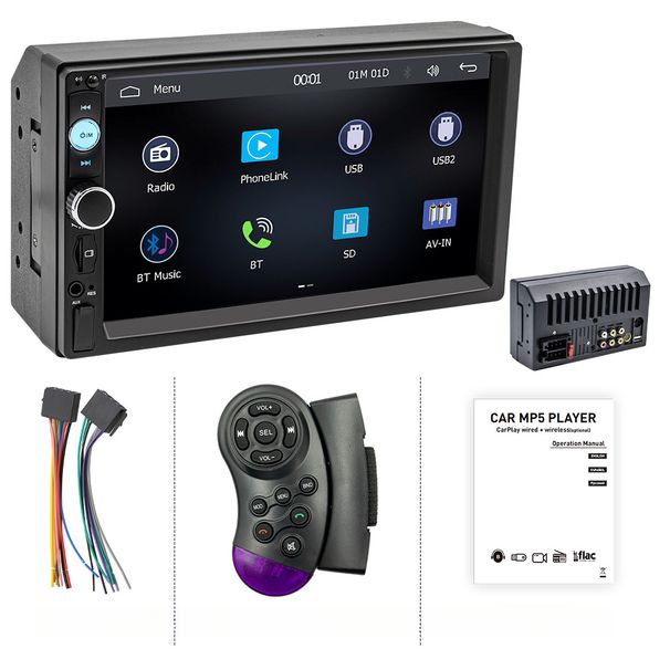 7" Car Stereo With Wireless CarPlay - HD Touchscreen MP5 Player & Bluetooth_voghion.com