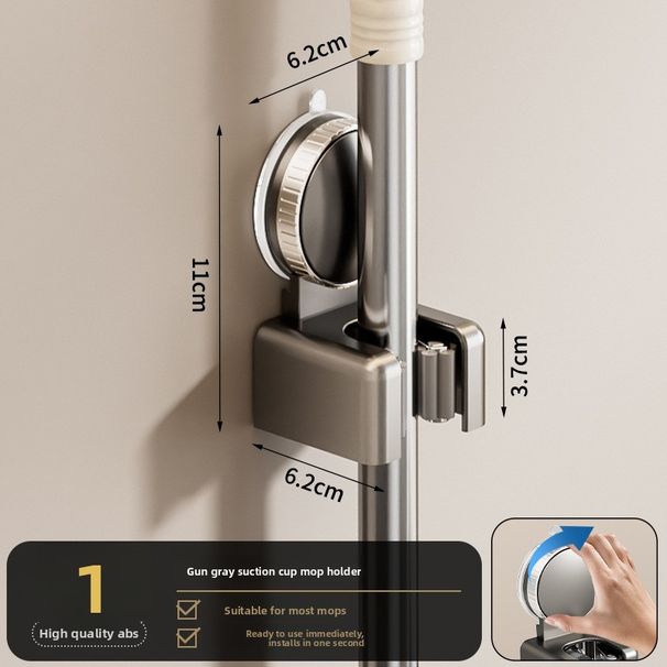 Saugnapf-Halterung für Badezimmer, ohne Bohren, Wand- oder Türbefestigung, Besen- und Mopphaken, feste Ablage, Aufbewahrungsmöglichkeit_voghion.com
