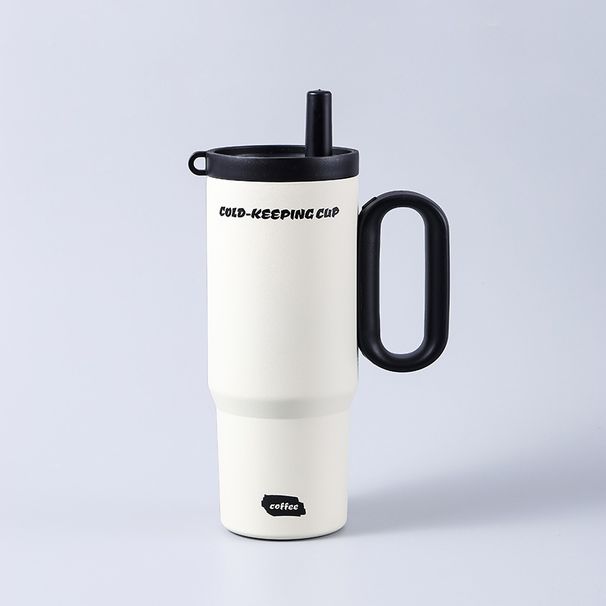 Neu Eisbecher mit Griff aus Edelstahl 316, große Kapazität, doppellagig, vakuumisoliert, tragbar, fürs Auto_voghion.com