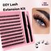 Eyelash Set Black tweezers glue Hot melt hair DIY single cluster false eyelashes_voghion.com