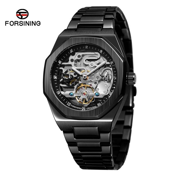 Men's Automatic Mechanical Watch With Luminous Hands, Three Subdials, And Day Display - Stainless Steel Band Six Pin Week Steel Belt Mechanical Watch_voghion.com