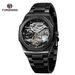 Men's Automatic Mechanical Watch With Luminous Hands, Three Subdials, And Day Display - Stainless Steel Band Six Pin Week Steel Belt Mechanical Watch_voghion.com