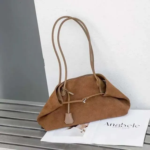 Nuova borsa a tracolla grande con design a forma di cambiamento di forma, in vera pelle scamosciata opaca color caffè, da donna, borsa da viaggio di alta qualità_voghion.com