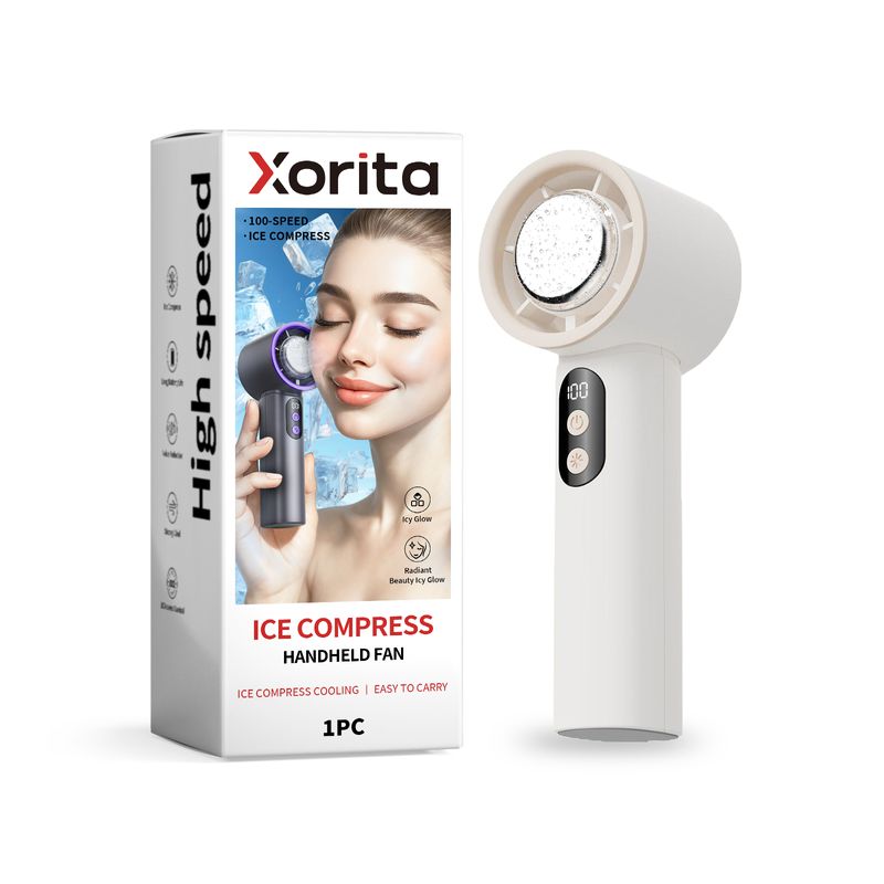 Xorita Μπεζ Πακέτο Πάγου Καλοκαιρινό Φορητό Μικρό Επιτραπέζιο Φορτιστή Turbo Mini Ανεμιστήρα_voghion.com