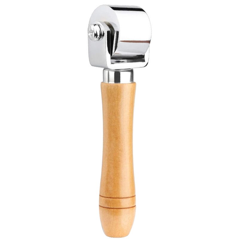 1Pcs 2.6cm Pusher Roller Original Wooden Handle Roller Leather Crimping Tool Leather Crimping Tool Large Iron Roller_voghion.com