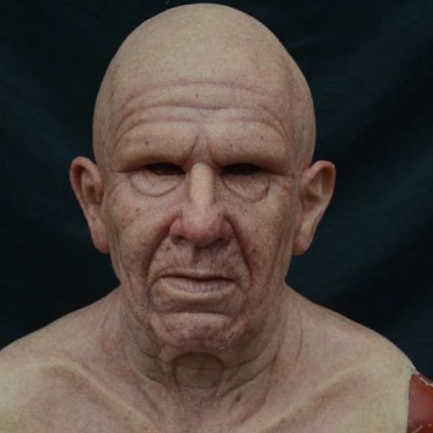 Máscaras 3D realistas: hombre guapo, máscaras de anciano transfronterizo atractivo (anciano, anciana, tocado de anciano calvo) - Accesorios de cosplay realistas, perfectos para fiestas_voghion.com