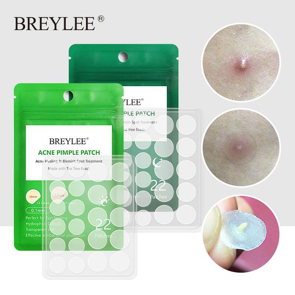 Patchs BREYLEE à l'arbre à thé, usage jour et nuit, ultra-fins de 0,1 mm, 44 unités (22 jours + 22 nuits), apaisants et calmants, solution naturelle pour le soin de la peau_voghion.com