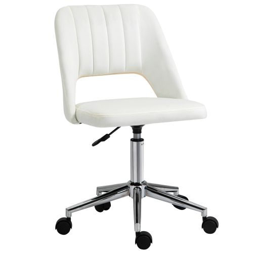 Vinsetto Drehstuhl Beige, Höhenverstellbarer Bürostuhl Für Wohnzimmer & Schreibtisch, Compakt, Ergonomisch & Modern_voghion.com