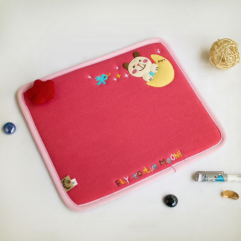 [Fly To The Moon] Embroidered Applique Fabric Art Mouse Pad / Mouse Mat / Mousing Surface (10.3*8.8)_voghion.com