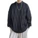 Men's Round Neck Knitting Coat Men's Design Fried Dough Twists Loose Lazy Sweater_voghion.com