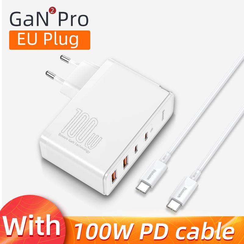 Unbeatable Quality Baseus Gan 140W USB Type C QC 4.0 PD USB-C Type-C Charging Gallium Nitride Charger Conforming To European Standard_voghion.com