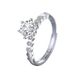 Junli S Pure Silver Six-Prong Moissanite Ring For Women Korean Simple One Carat Diamond Setting Empty Mounting Hand_voghion.com