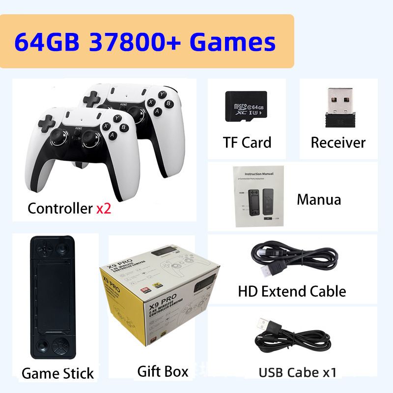 X9PRO TV HD 2.4G Wireless HDMI Home Game Console PSP Arcade 3D_voghion.com