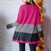 Shiying lässige Mode gestreiften gestrickten Schal Damen Strickjacke Pullover Kontrastfarbe Top Jacke_voghion.com