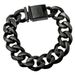 Bracciale da uomo Bling in acciaio inossidabile 316L nero lucido Larghezza catena: 9~16 mm_voghion.com