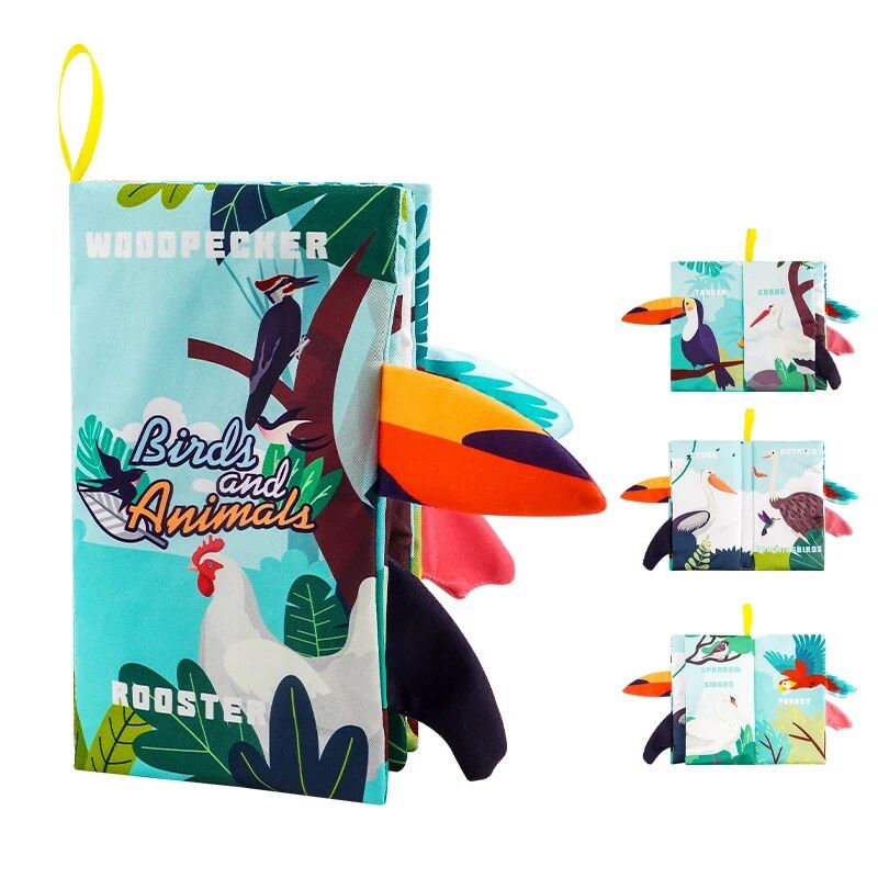 Βιβλίο μωρού για νεογέννητο 0-6 μηνών 1 τεμ., Βιβλίο Touch and Feel Soft, Παιδικά Παιχνίδια Puzzle Montessori Toys_voghion.com