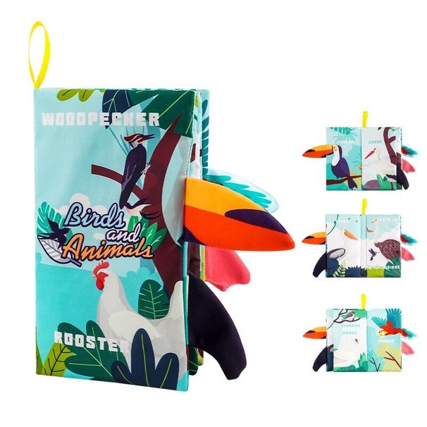 Βιβλίο μωρού για νεογέννητο 0-6 μηνών 1 τεμ., Βιβλίο Touch and Feel Soft, Παιδικά Παιχνίδια Puzzle Montessori Toys_voghion.com