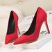 Simple fine heel high heel suede shallow mouth pointed professional OL thin women's shoes high heel single shoes_voghion.com