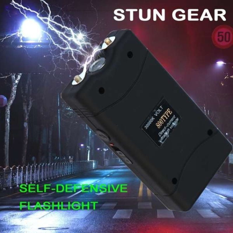 1PCS Stun Rechargeable With LED Flashlight Shock Torch Self Defense Flashlight Stun Gun Flashlight_voghion.com