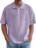 Herrenbekleidung Frühling und Sommer Lockere Textur Poloshirt Retro Revers T-Shirt Atmungsaktives Kurzarmhemd_voghion.com