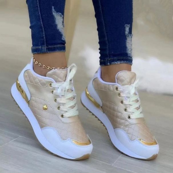 Plattform Sneakers för kvinnor Nytt mode Snörning Dam Fritidskläder Utomhus Löpning Promenadskor Bekväma kvinnor_voghion.com