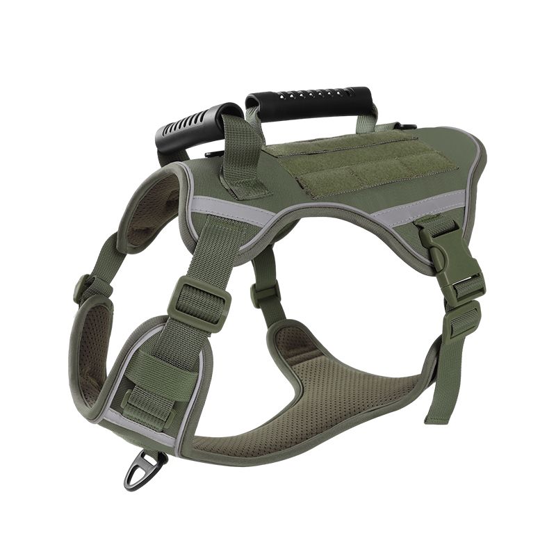 Harnais tactique pour chien, gilet réfléchissant, anti-traction, réglable, pour chiens de grande et moyenne taille, pour la marche, l'entraînement, la course à pied, contrôle facile._voghion.com
