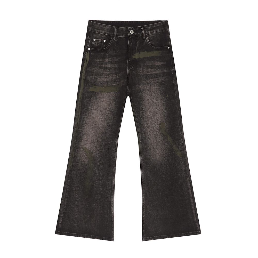 EF JEANS | 2024 New Versatile American Wax Surface Coated Blue Mop Jeans Tide_voghion.com