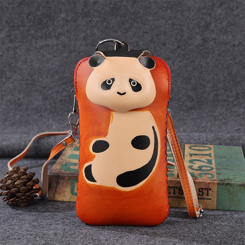 Zodiac Cartoon Portemonnee Dames Crossbody Creatieve Handgemaakte Leren Telefoon Opbergtas_voghion.com