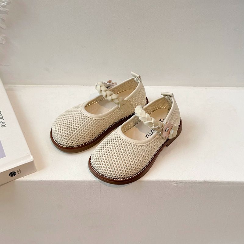 Children's Shoes Spring And Summer New Style Baby Girls Flying Weave Breathable Mesh Shoes Flower Single Shoes Princess Shoes_voghion.com